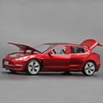 thumbnail image 4 of 1:32 Scale Model 3 Car Toy Pull Back with Sound and Light, Alloy Diecast Mini Vehicles Toys Tesla Car Model Collection Enthusiasts Gift Red, 4 of 7