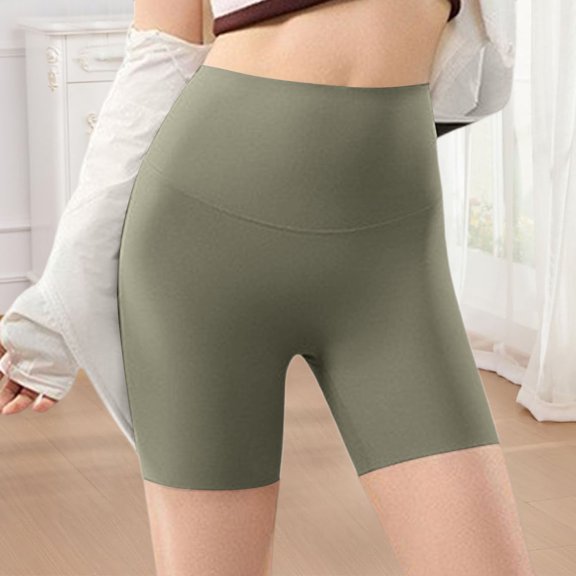 High Waist Yoga Shorts For Workout Running Athletic Seamless Gym Wear with Lifting DesignArmy GreenXXL