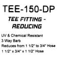 thumbnail image 4 of RV Marine/Boat Plumbing Reducing Hose Tee 1.5" x .75" x 1.5", 4 of 4