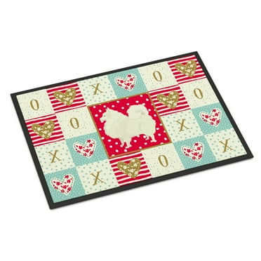 Carolines Treasures CK5955JMAT Spitz Love Door Mat Indoor Rug or Outdoor Welcome Mat 24x36 Doormat 36"L x 24"W