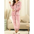 thumbnail image 5 of INSPIRE CHIC Women's Pajama Sets Sleepwear Button Down Soft Night Suit Lounge Sets XS Pink, 5 of 7