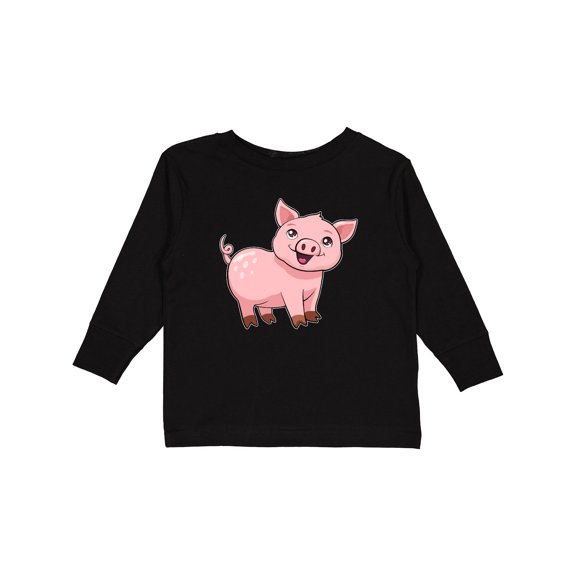 Inktastic Cute Pig Boys or Girls Long Sleeve Toddler T-Shirt