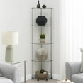 thumbnail image 1 of Designs2Go Classic Clear Glass Five-Tier Corner Tower with Stainless Steel Legs, 1 of 8
