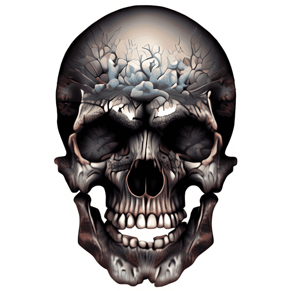 Scary Skull Halloween Dia de los Muertos Edible Image Icing Cake Topper for Quarter Sheet Cake, by TNCT