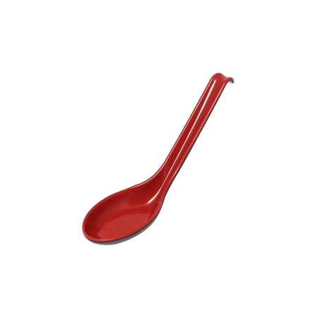 

7200Jbr 6 X 1 3/4 Asian Two Tone Melamine Red And Black Soup Spoon Pack of 12