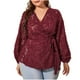 thumbnail image 3 of Camisas para mujer,Blusa de manga larga con encaje y escote en V para mujer, estilo jersey de poliéster, ideal para uso diario en primavera y verano, sopatenor, 3 of 7