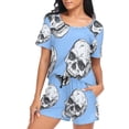 thumbnail image 5 of joogoo Women's Pajama Set Skeleton Skull Head Short Sleepwear Loungewear with Pockets M, 5 of 7