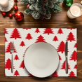 thumbnail image 2 of Snowman Trees Christmas Placemats, 12x18 Inch Seasonal Winter Xmas Holiday Washable Table Mats Set of 4, Thanksgiving Party Kitchen Dining Decoration (Christmas Day -10, 12‘’x18‘’), 2 of 4