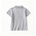 thumbnail image 4 of Boys' School Uniform Short Sleeve Polo Shirt, Button Closure, Comfortable & Soft Pique Fabric 1-15Y, Gray, 100, 4 of 6