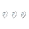 thumbnail image 2 of Anillo de mujer Sonducket Plata Nupcial Cumpleaños Boda Aniversario Compromiso Blanco Talla 11, 2 of 6