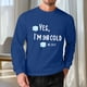 thumbnail image 1 of Amzcrzy - Sudadera Para Hombre, Estilo Veraniego, Holgada, Informal, Estampada, De Manga Larga Y Cuello Redondo, Color Azul, Xl, 1 of 5