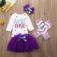 thumbnail image 4 of Baby Girl Kids First 1st Birthday Dress 4Pcs Set Cake Smash Photoshoot Outfit, 4 of 5