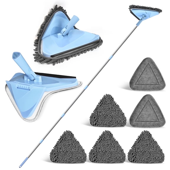 NEWE Wall Mop Cleaner with 80 inches Long Handle (Blue)