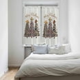 thumbnail image 4 of Western Cowboy Christmas Kitchen Curtains 63 Inch Length, Farmhouse Curtains & Drapes, Leopard Brown Xmas Tree Rod Pocket Window Curtains for Living Room/Bedroom, 42" x 63", 2 Panels, 4 of 5