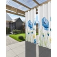 thumbnail image 3 of Spring Floral Outdoor Curtains for Patio, Blue Yellow Poppy Watercolor Flowers Waterproof Weatherproof Outside Privacy Curtains Outdoor Drapes for Porch Pergola Gazebo 54x84 Inch, 2 Panel, 3 of 9