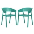 thumbnail image 2 of WestinTrends Playa Outdoor Modern Stackable Plastic Resin Patio Dining Armchair (Set of 2), Turquoise, 2 of 13
