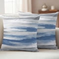 thumbnail image 2 of Blue Gray White Outdoor Pillow Covers 16x16 Set of 2,Waterproof Patio Throw Pillowcase Protectors,Modern Abstract Mottled Aesthetic Decorative Pillow Shams Cushion Covers for Seat Bed Couch Sofa, 2 of 8