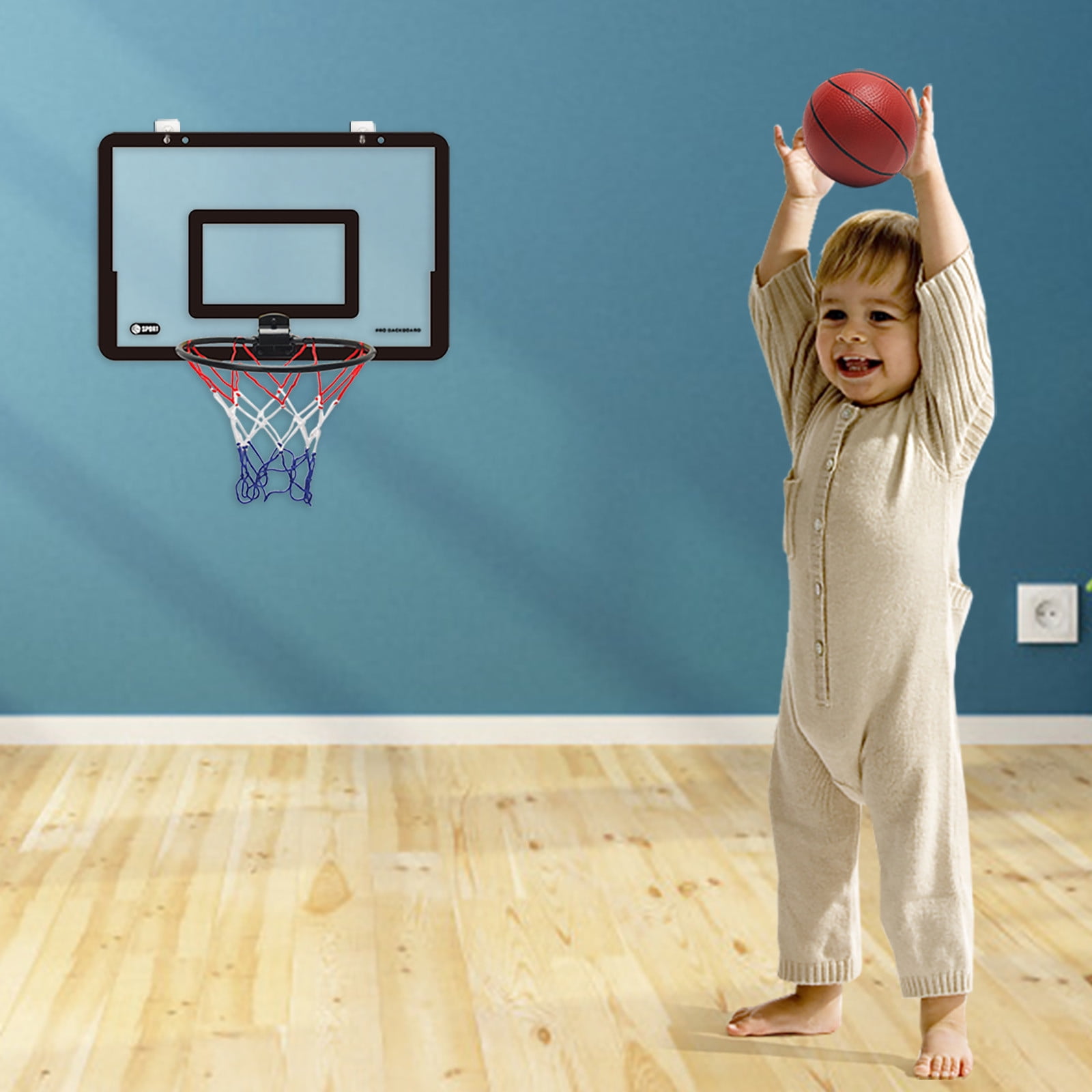 Sports Mini Basketball Hoop, Indoor Over The Door Mini Hoop + 1 Basketball Set, Easy Install, Portable, Perfect for Home, Bedroom, Office, Xmas Birthday Gift for Kids Boys Girs 10 Ages+