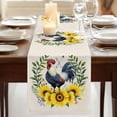 thumbnail image 3 of Table Runners 120 Inches Long Dress Scarves, Sunflowers Rooster Farmhouse Coffee/Dining/Kitchen Table Runner for Living Room, Watercolor Leaves Retro Art Rustic 13x120 Inch, 3 of 9