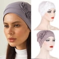 thumbnail image 2 of Women Headwrap Headwear Hat Hair Scarf Perfect for Festivals and Celebrations Breathable Head Cover Headscarf coffee, 2 of 4