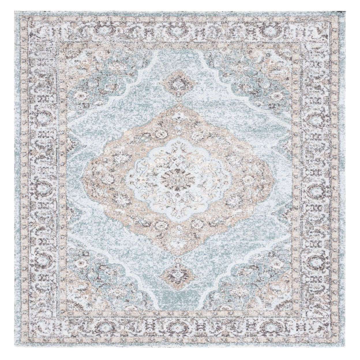 SAFAVIEH Classic Vintage Hiren Medallion Area Rug, Sage/Green, 6' x 6' Round