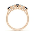 thumbnail image 2 of ANGARA Natural Half Eternity Five Stone Sapphire and Diamond Wedding Band in 14K Rose Gold for Women (Size-3.8mm) | September Birthstone, Anniversary, Jewelry Gift for Women | Natural Sapphire Ring, 2 of 11