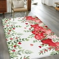 thumbnail image 3 of Valentine's Day Washable Area Rug&nbsp;3x5ft Watercolor Red Pink Love Heart Roses Floral Leaf Soft Rectangle&nbsp;Rugs for Living Room, Non Slip Carpet for Bedroom&nbsp;Entryway Dining Room, 3 of 9
