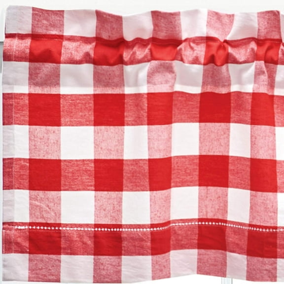 Franklin Red 100% Cotton Set of 2 Window Valances 15.5" x 72"