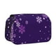 thumbnail image 1 of Disketp Crystal Purple Snowflake Estuche de Lápices de Doble Capa con Tapa Abatible y Cremallera, Organizador Escolar para Adolescentes y Adultos, 1 of 7