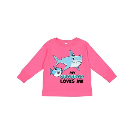 

Inktastic My Grandad Loves Me with Cute Sharks Boys or Girls Long Sleeve Toddler T-Shirt