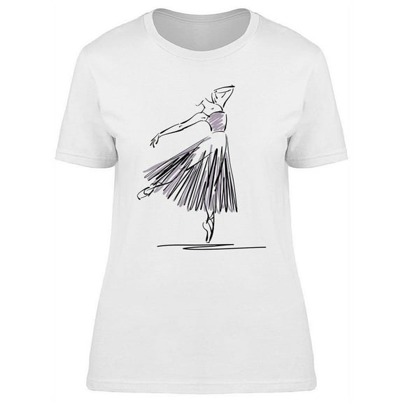 Sketched Young Ballerina T-Shirt Women -Image by Shutterstock, Female x-Large