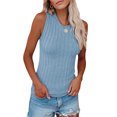 thumbnail image 2 of Sleeveless Women Solid Color Ribbed Knit Tank Tops Summer Casual Cami Tops, 2 of 4