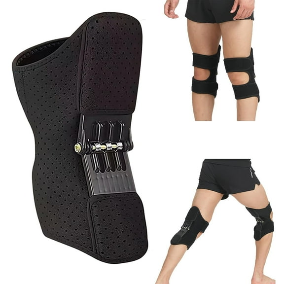 Spring Stabilizer Knee Brace  Adjustable Support for Squats, Volleyball & Climbing Breathable Joint Protection for Men & Women (Black, 1-Pack)