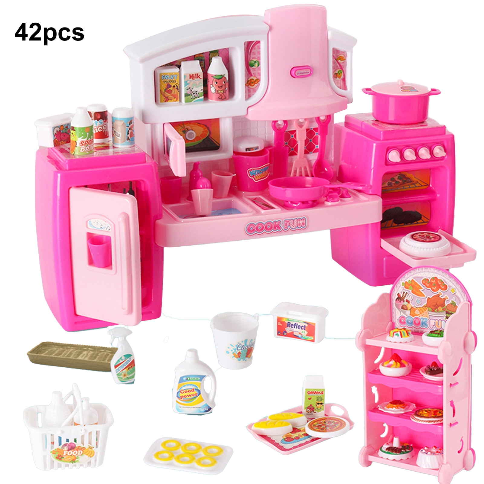 Temacd 1 Set Kitchen Toy Decorative Sounding Colorful Dollhouse Mini