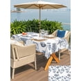 thumbnail image 6 of 60x84 Inch Outdoor Tablecloth with Umbrella Hole Zipper Rectangle Navy Blue Coastal Rectangular Tablecloths Outside Waterproof Nautical Starfish Coral Shell Ocean Summer Patio Table Cover for Picnic, 6 of 8