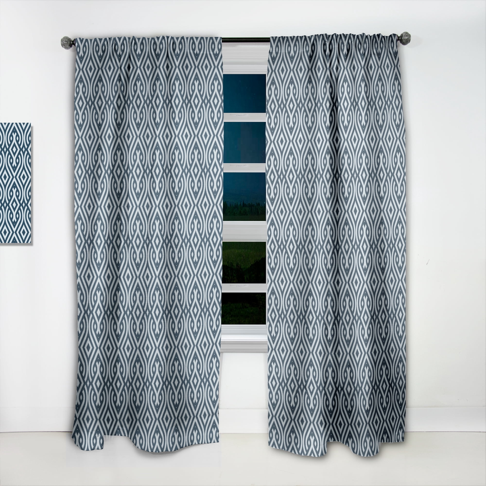 Designart 'Scandinavian Pattern IV' Scandinavian Curtain Panel