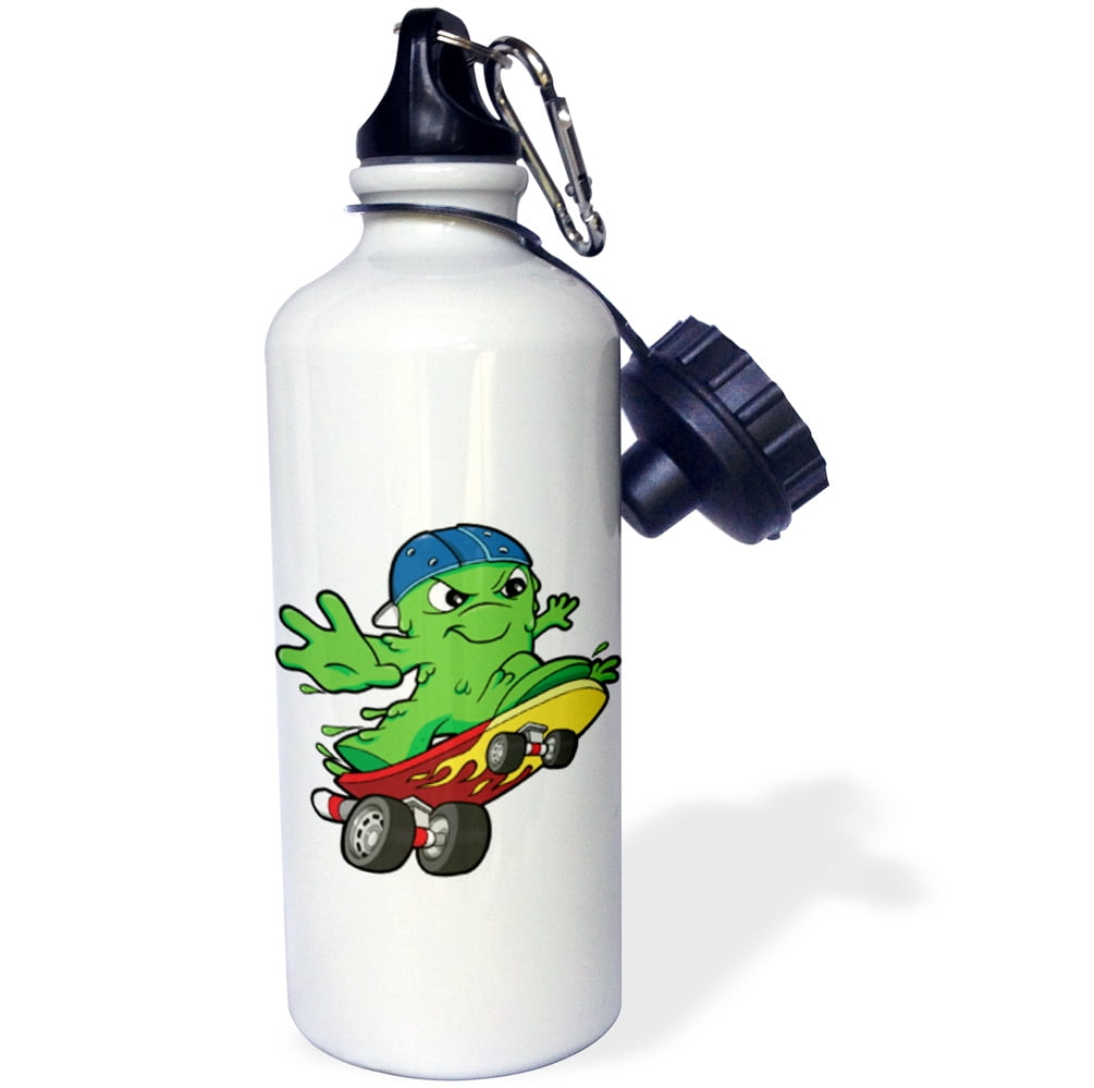 3dRose Silly Boogie Monster on a Skateboard, Sports Water Bottle, 21oz by 3dRose
