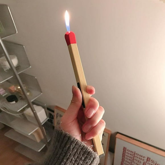 EQWLJWE Match Stick Lighter ,Match Stick Shaped Multipurpose Butane Lighter,Multipurpose Refillable Butane Lighter Adjustable Flame Size Windproof Lighter Halloween Christmas Birthday Gift