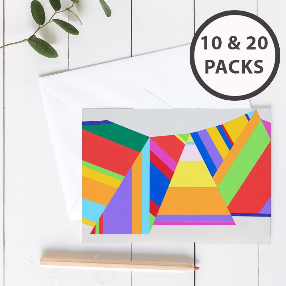 Geometric Shapes Thank You Blank Note Greeting Cards | 20 Pack Bulk Set (4X6)
