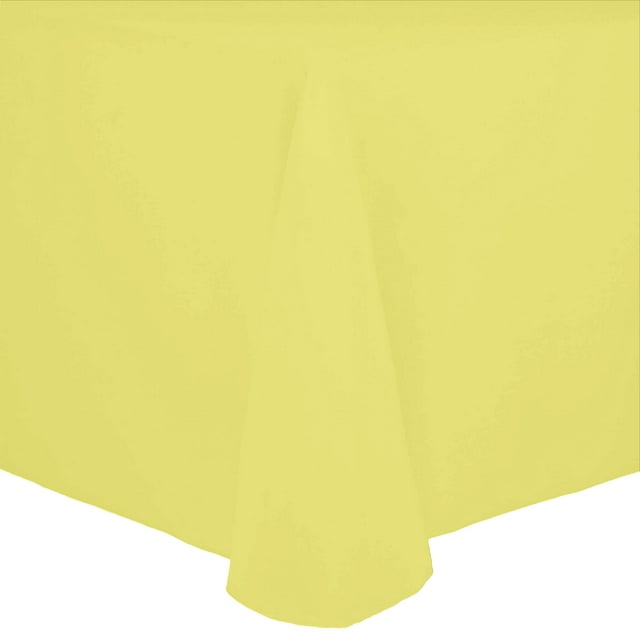 Ultimate Textile Cotton-feel 60 x 144-Inch Oval Tablecloth Lemon Yellow