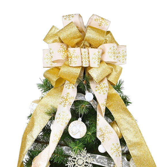 Adorno para árbol de Navidad CANGBI, 40 x 33 cm, lazo dorado