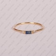 thumbnail image 5 of Baguette Blue Sapphire & Cubic Zirconia Three Stone Ring, 925 Sterling Silver Ring. Light Waight Ring. Gift For Her., 5 of 5