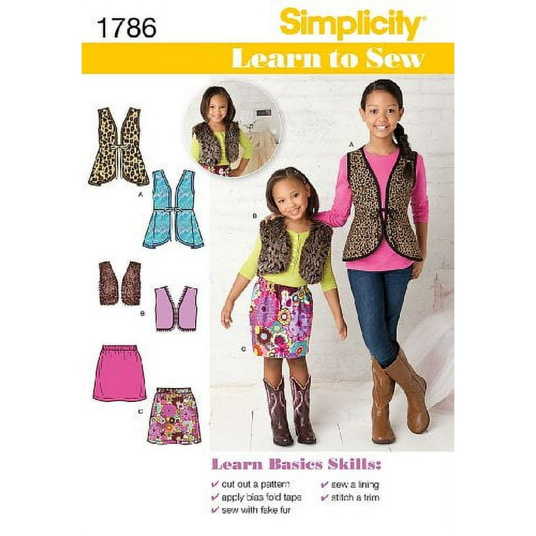 Simplicity 1786: Learn to Sew Child's and Girls' Sportswear Sewing Pattern,  Size K5 (7-8-10-12-14)