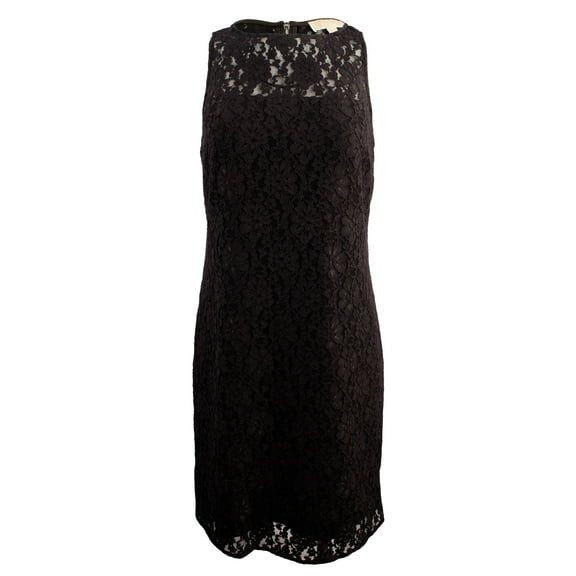 Women's Floral Lace Shift Dress Blk 14