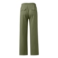 thumbnail image 3 of XDZJLR Men's Casual Pants Male Solid Full Length Loose Button Pocket Drawstring Fashion 更多 Trousers, 3 of 4