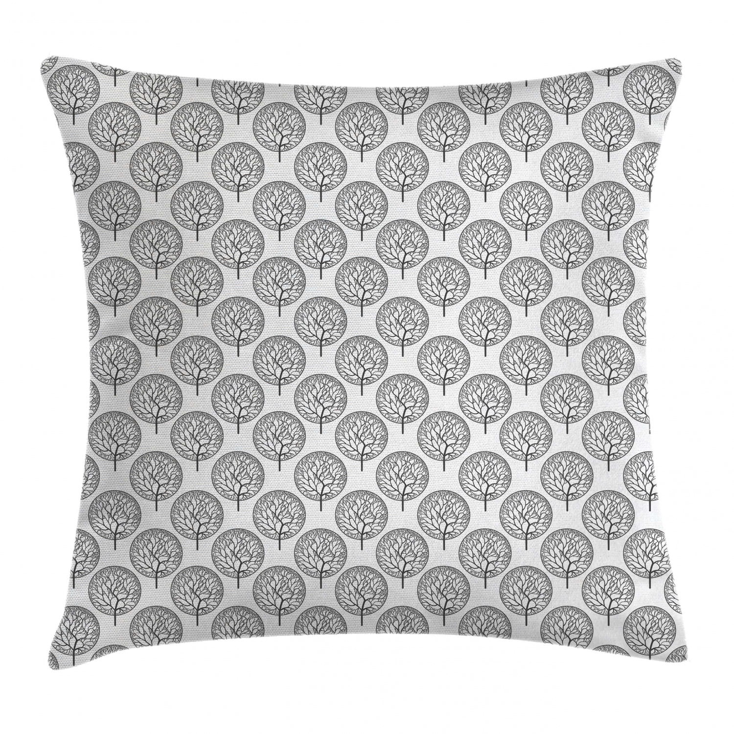 Floral Throw Pillow Cushion Cover, Tree Pattern with Leaves inside