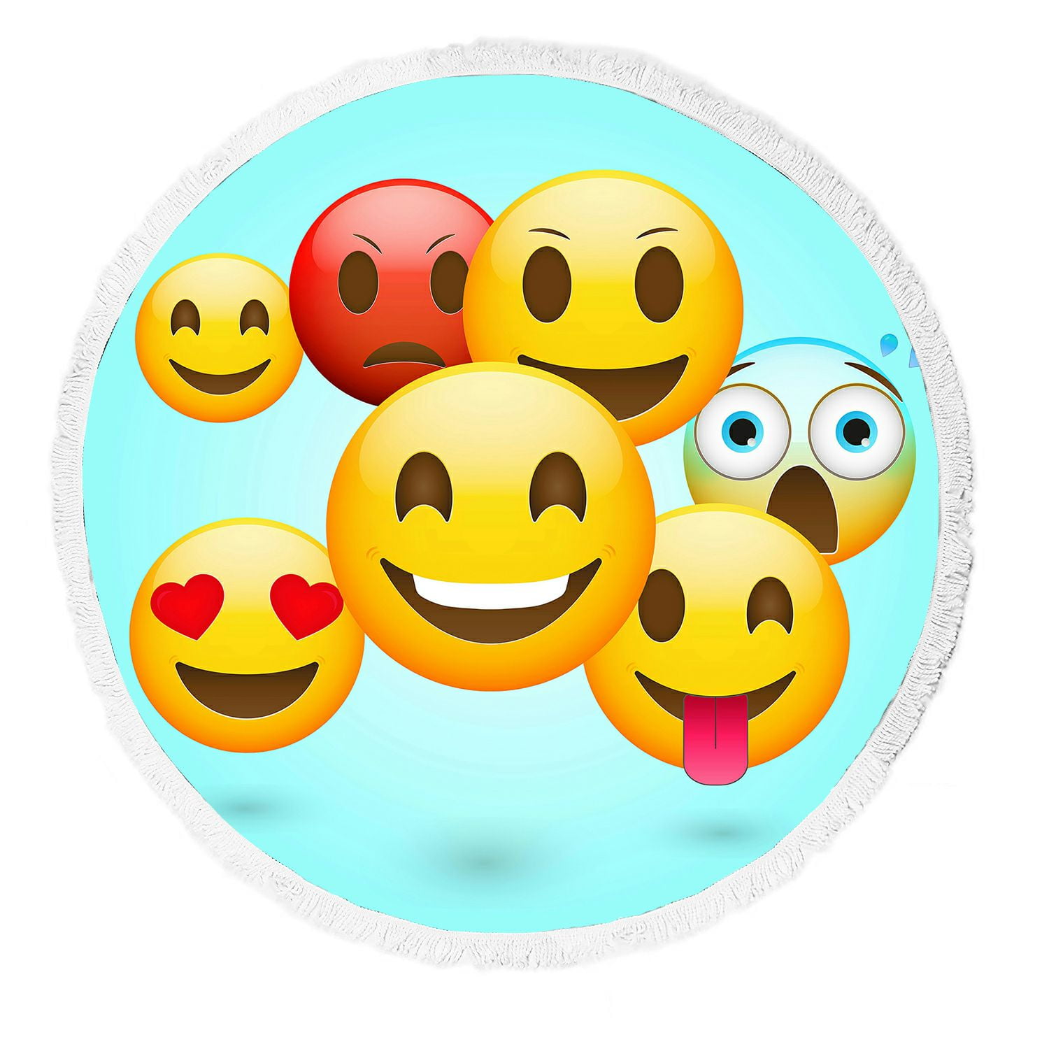 ABPHQTO Emoticons Fresh Set Emoticons Emoji Set Beach Towel Beach