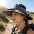 thumbnail image 4 of FUZHIQ Unisex Solar Fan Hat, Wide Brim Sun Hat with Three Fans Rechargeable UV Protection Cooling Sun Hat for Fishing Hiking Camping Beach Outdoor Activities,42cm, 4 of 6