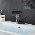 thumbnail image 6 of CES Bathroom Sink Waterfall Faucet,Solid Brass Single Handle Hot and Cold Water Mixer Tap, Lavatory Vanity Sink Faucet Including Two US Standard 3/8" Hoses Matte Black, 6 of 9