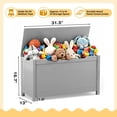 thumbnail image 5 of Kids Toy Storage for Boys Girls, SESSLIFE Wooden Toy Box with Safety Hinged Lid, Toy Organizer for Playroom Bedroom Toddler Room, Toy Bench Supports 160 lbs, Gray, 5 of 8